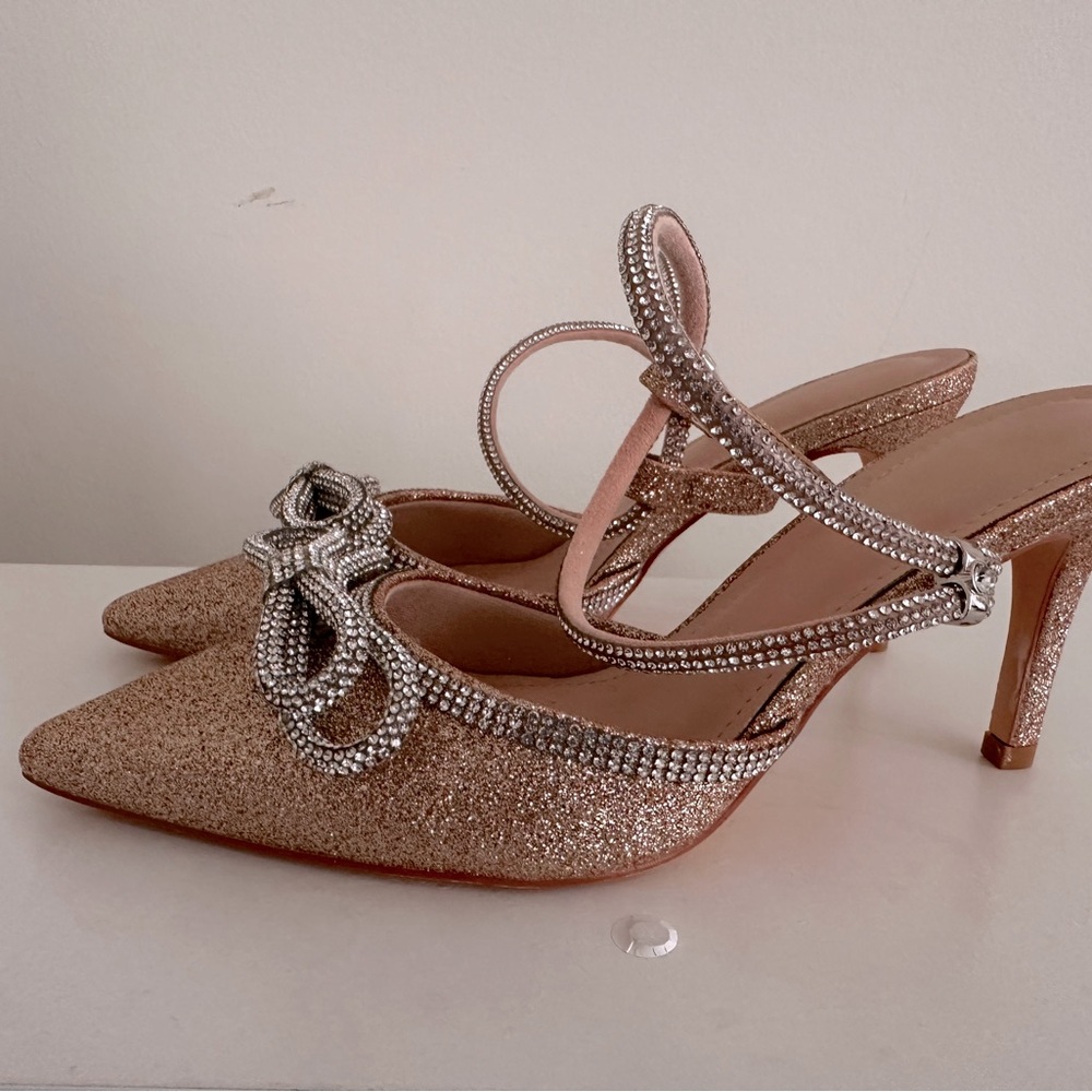 Gold and Rhinestone Shoes - Picture 5 of 7